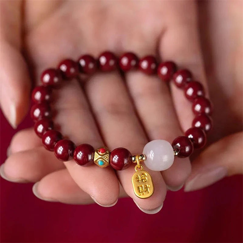 Lucky Wealth Cinnabar Handmade Bracelet For Women Men