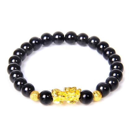 Feng Shui Stone Beads Pixiu Bracelet Pink