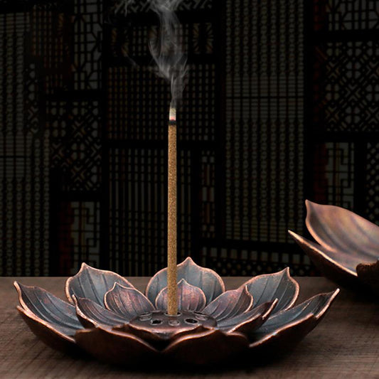 Incense Burner Stick Buddhism Lotus Holder Plate