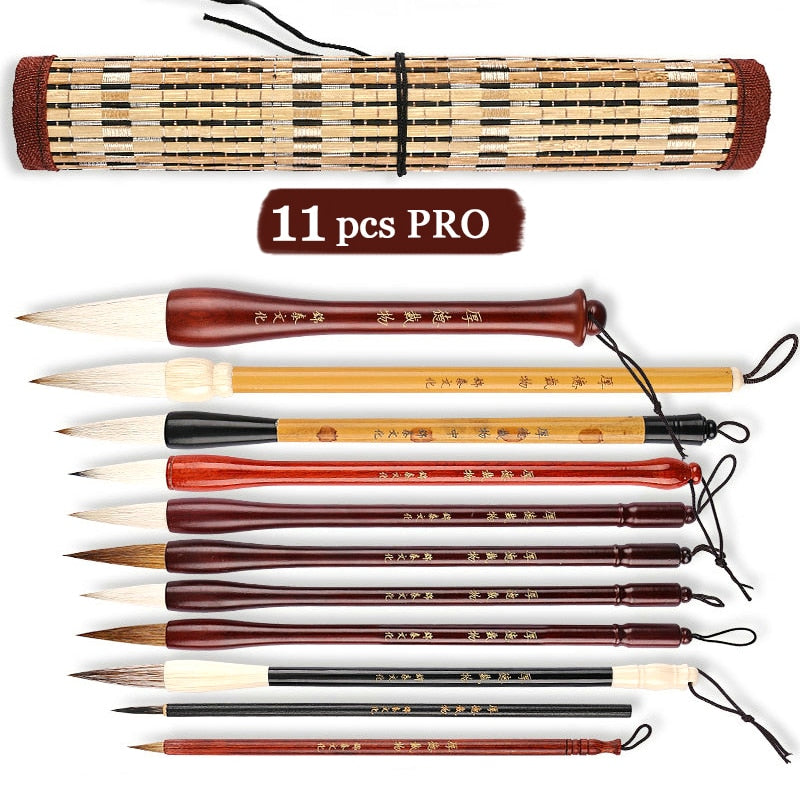 Chinese Calligraphy Bamboo Brush Set