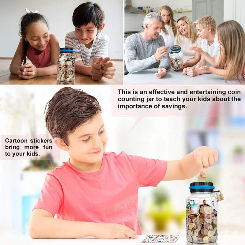 Digital Counting Money Jar Fits All Coins