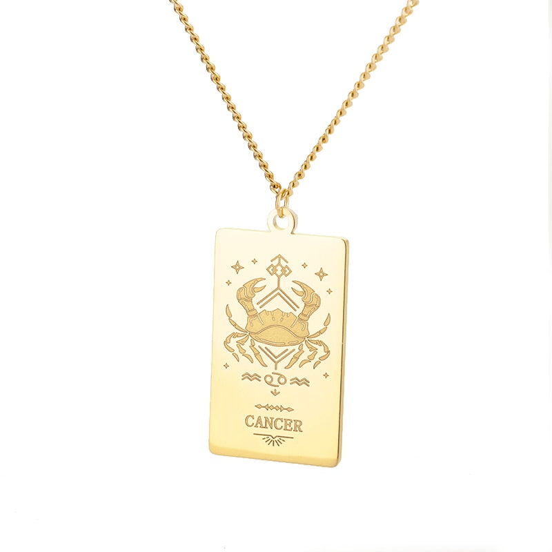 Zodiac Vintage Sign Necklace Constellation Chain