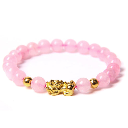 Feng Shui Stone Beads Pixiu Bracelet Pink