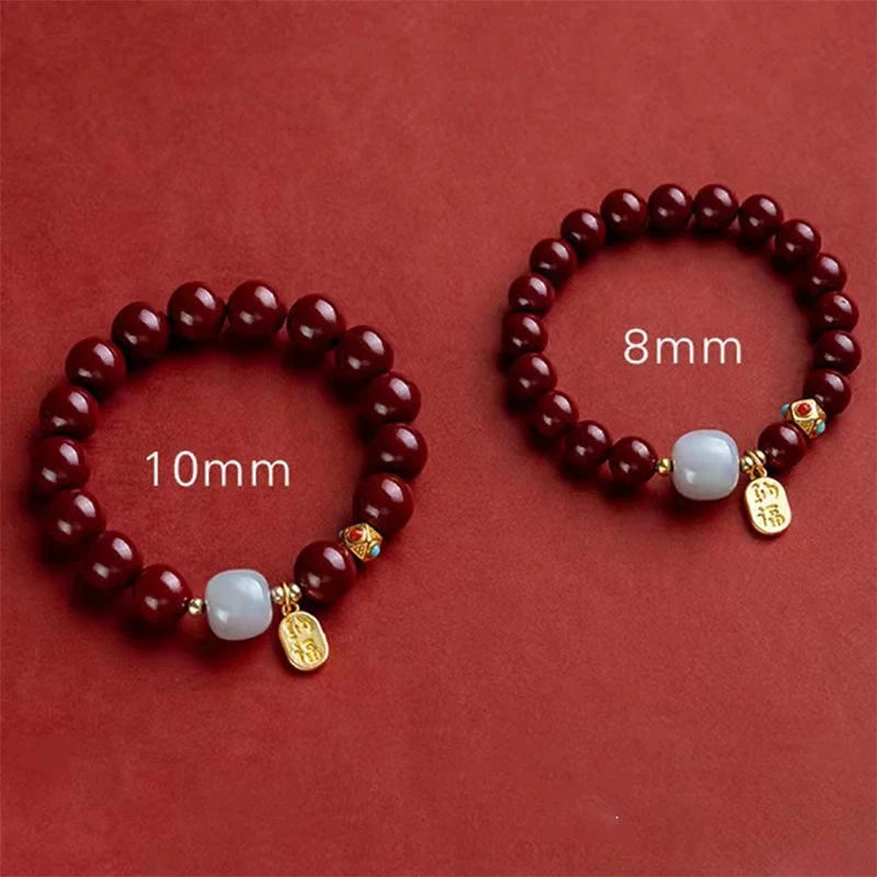 Lucky Wealth Cinnabar Handmade Bracelet For Women Men