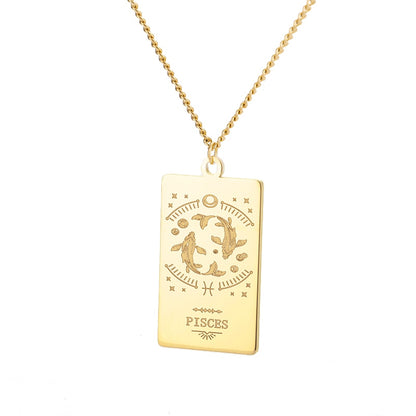 Zodiac Vintage Sign Necklace Constellation Chain