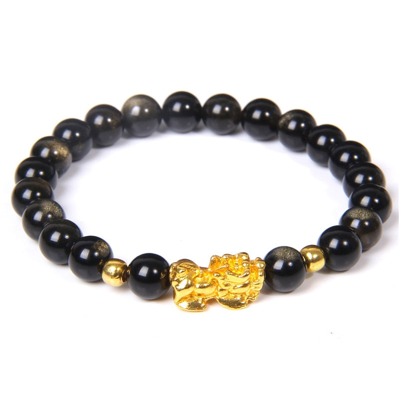 Feng Shui Stone Beads Pixiu Bracelet Pink