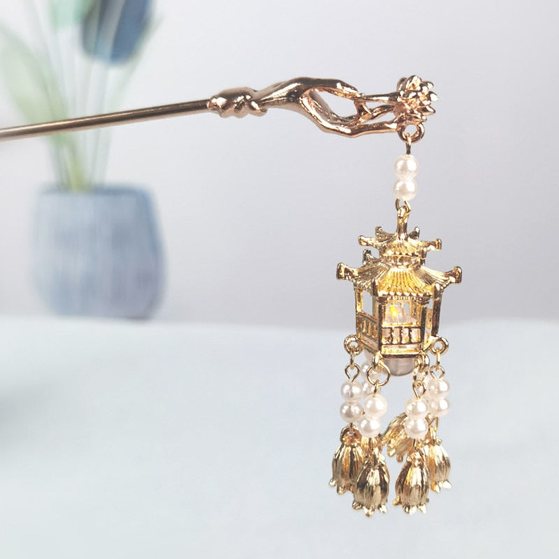 Palace Lantern Hairpin Pendant Jewelry for Hanfu Dress