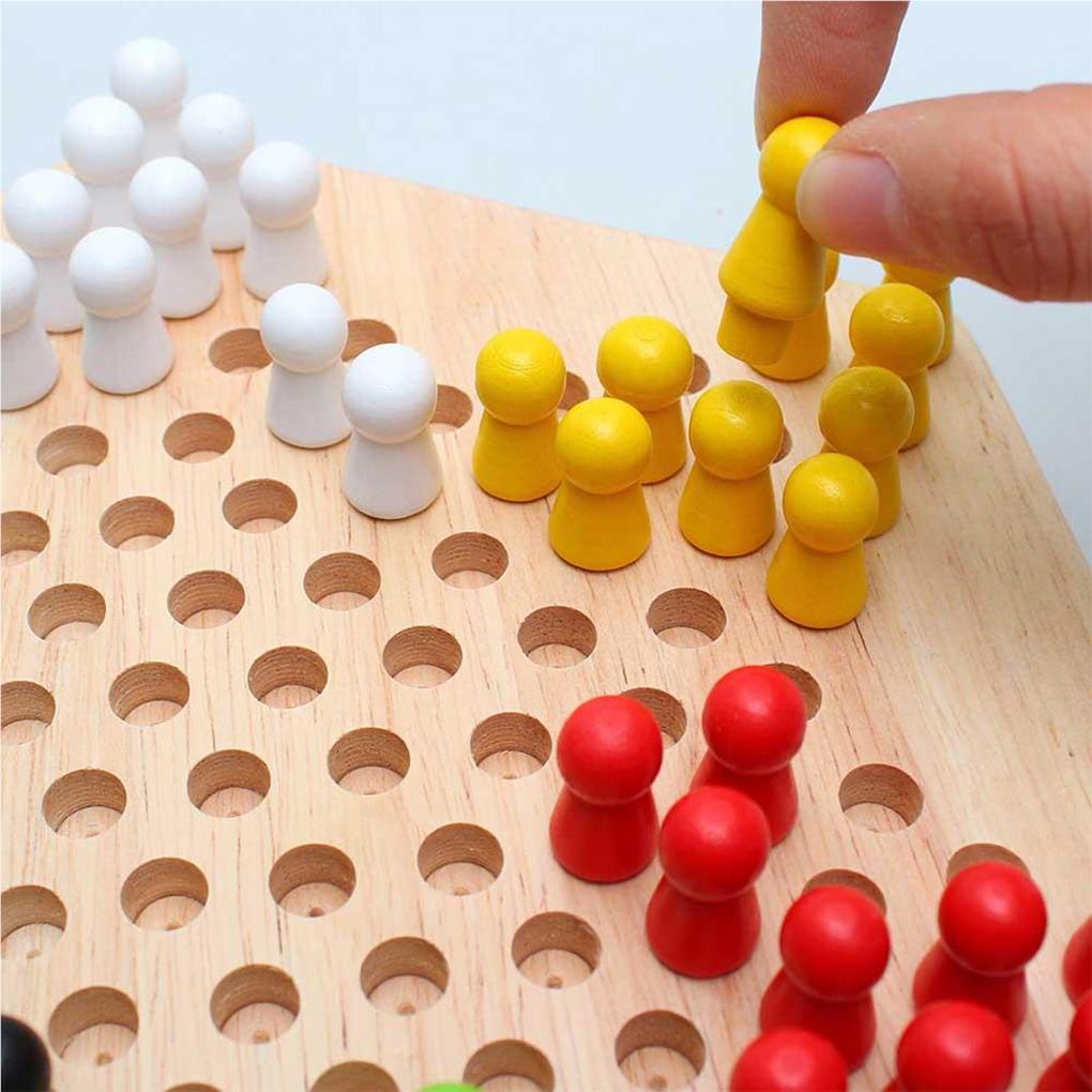 Wooden Educational Board Kids Classic Chinese Checkers