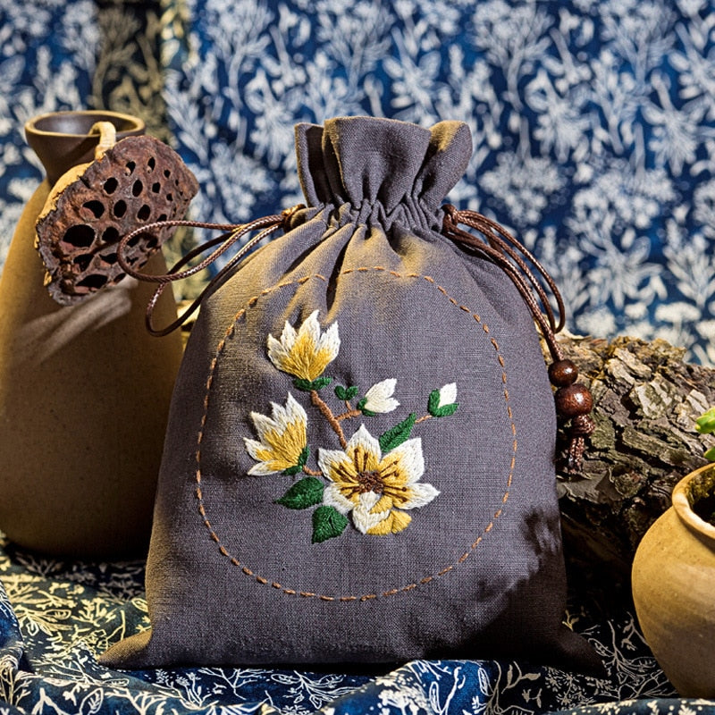DIY Handmade Storage Bag Embroidery Kit