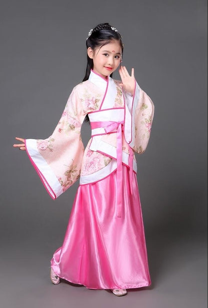 Girls Traditional Hanfu Outfit Christmas Party Dress