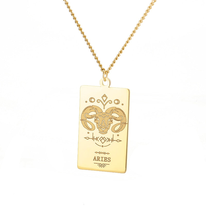 Zodiac Vintage Sign Necklace Constellation Chain
