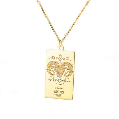 Zodiac Vintage Sign Necklace Constellation Chain