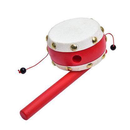Chinese Traditional Sheepskin Wooden Rattle Baby Drum