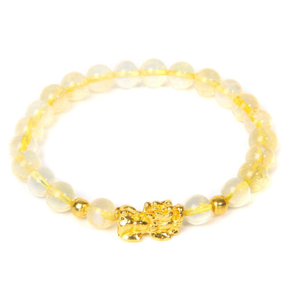 Feng Shui Stone Beads Pixiu Bracelet Pink