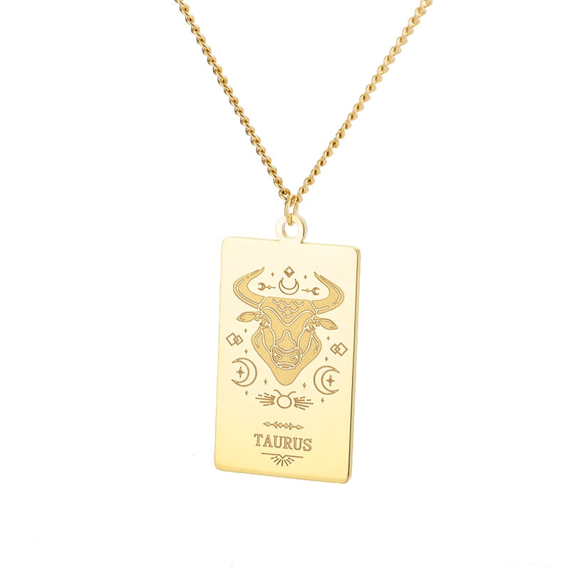 Zodiac Vintage Sign Necklace Constellation Chain