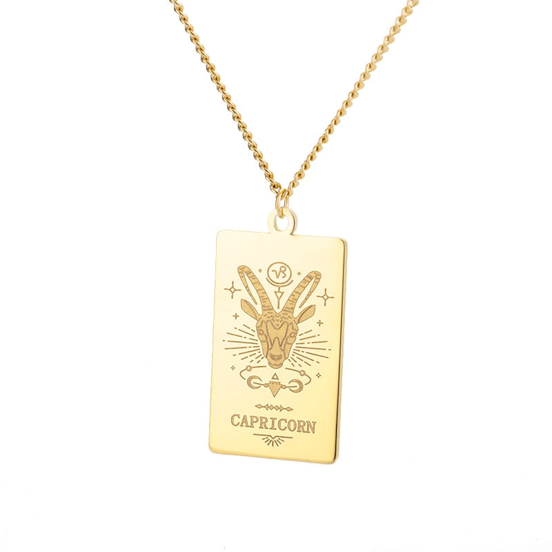 Zodiac Vintage Sign Necklace Constellation Chain