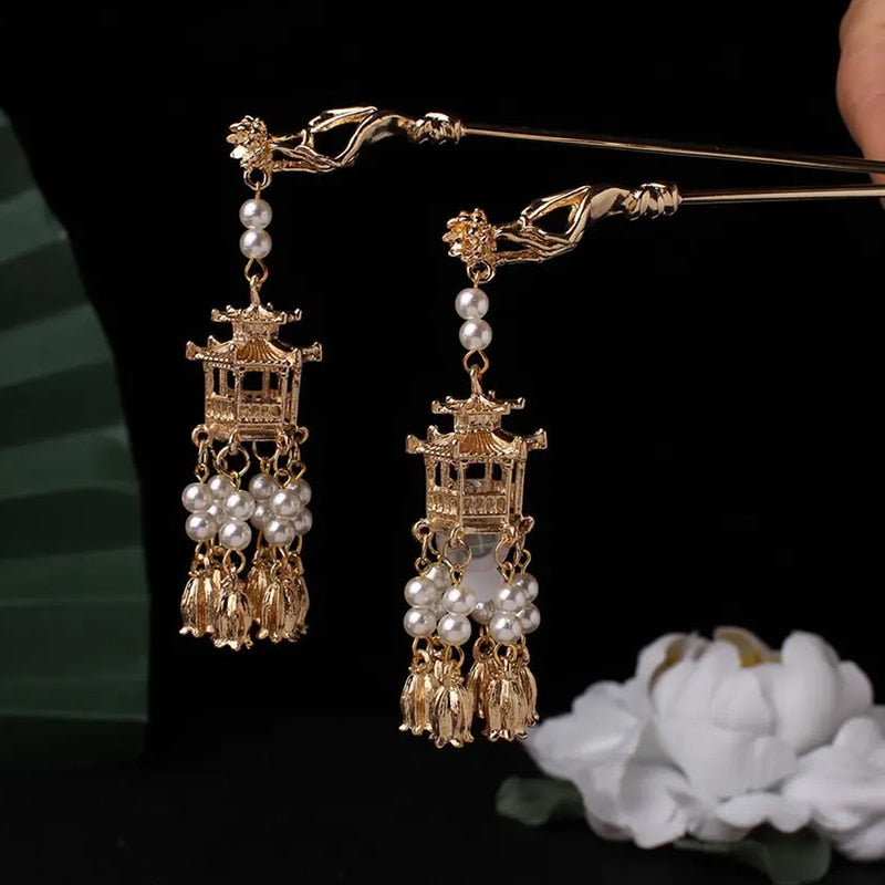 Palace Lantern Hairpin Pendant Jewelry for Hanfu Dress