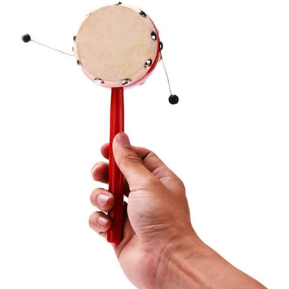 Chinese Traditional Sheepskin Wooden Rattle Baby Drum