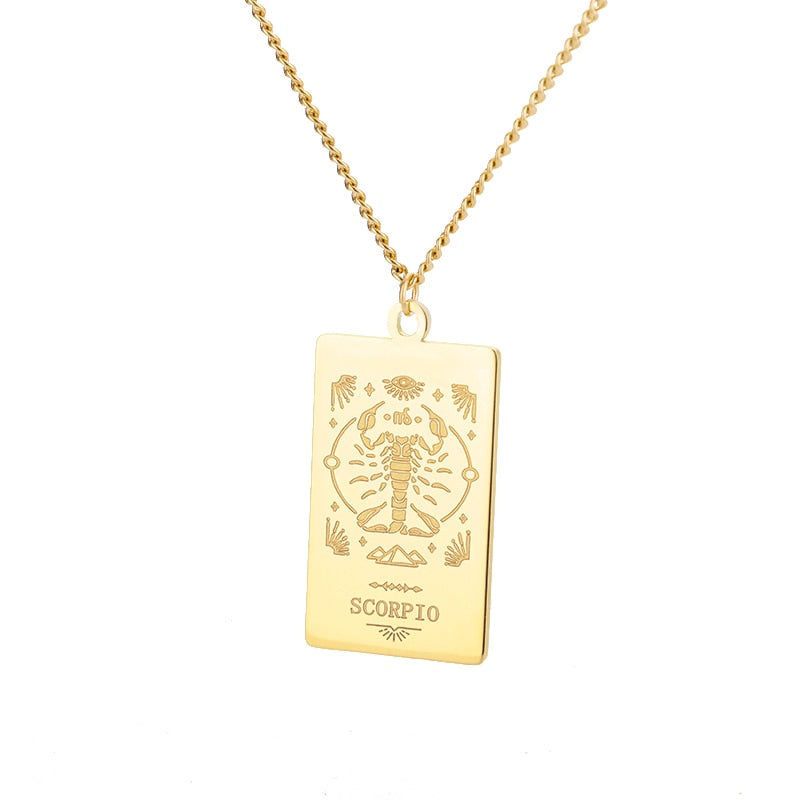 Zodiac Vintage Sign Necklace Constellation Chain