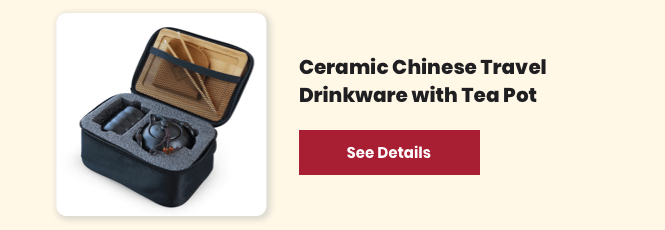 Ceramic Chinese Travel Drinkware with Tea Pot