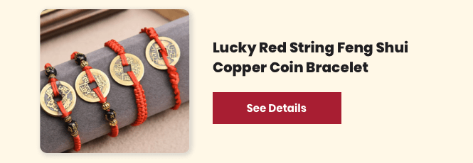 Lucky Red String Feng Shui Copper Coin Bracelet
